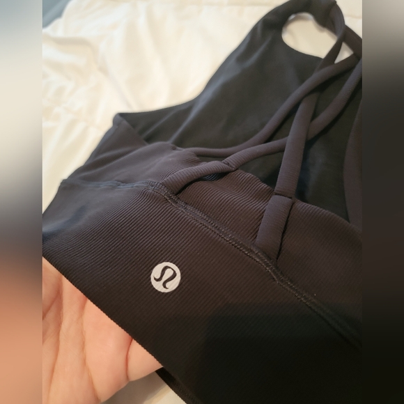 Lululemon Ribbed Energy Bra High Neck Long Line Sz 4 - Picture 6 of 7